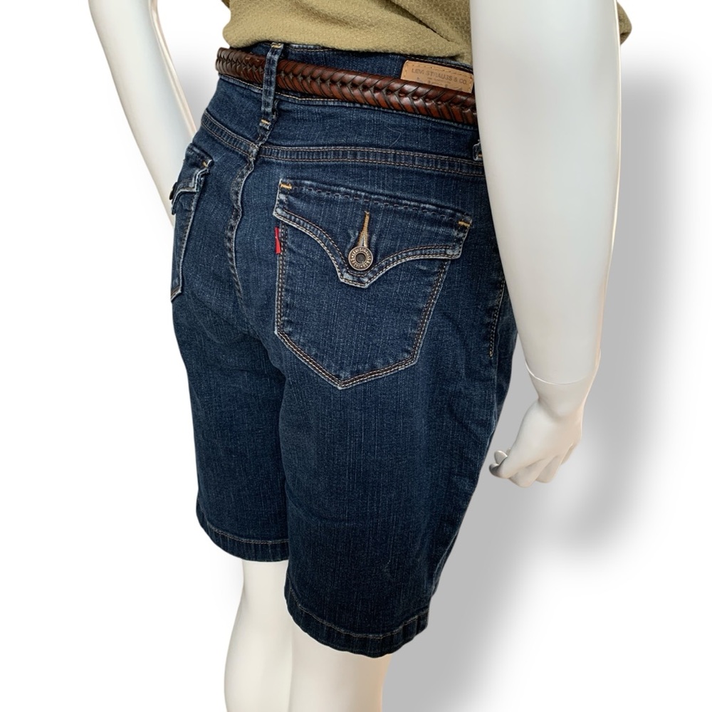 Levi’s 512 Denim Shorts Size 6 Dark Wash Mid Length Jorts
